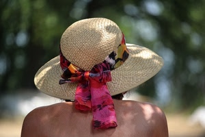 paglia, cappello, spalle, donna, fiocco, nastro, fascia