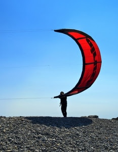 rosso, uomo, cielo, sassi, vento, vela, parapendio, sport, fili, ombra, persona