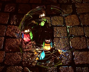 acqua, riflesso, strada, luci, pozzanghera, lampade, lampioni, pavimento, verde, colori