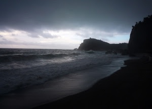 mare, nuvole, onde, spiaggia, maltempo, promontorio