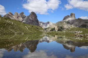 lago, riflesso, montagne, montagna, nuvole, cielo, acqua, rocce, roccia, riflessi