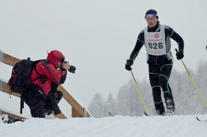 fotografo, neve, sport, sci, sciatore, gara, bianco
