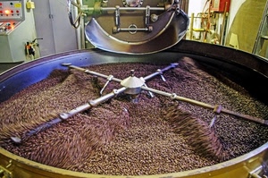 caffè, chicchi, macchina, tostatura, grani, tostare, macchinario, marrone, torrefazione, pale, industria