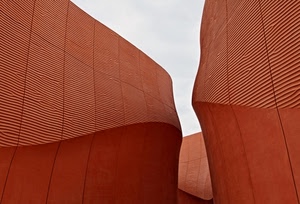 expo, padiglione, curve, righe, linee, cielo, marrone, astratto, arancione, padiglioni, rosso, milano, bianco