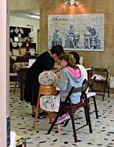 sedie, artigianato, ricamo, merletto, tombolo, donne, merletti, cucito