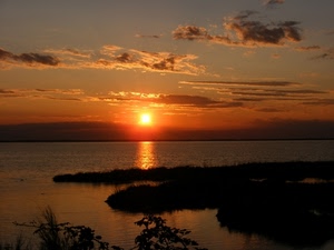 tramonto, sole, mare, acqua, nuvole, riflesso, lago, rosso, cielo
