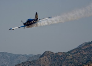 aereo, montagne, scia, ali, cielo, fumo, blu, elica, acqua, montagna, aeroplano
