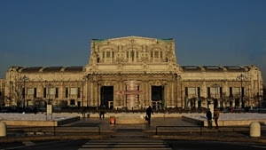 stazione, neve, piazza, persone, cielo, milano, edificio, palazzo, passanti, centrale