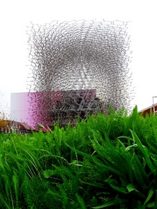 verde, expo, erba, padiglione, rete, forme, foglie, prato, alveare