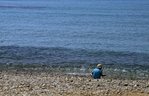 mare, spiaggia, sassi, cappello, bambino, acqua, bimbo, blu