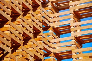 legno, cielo, expo, geometrie, assi, struttura, polonia, cassette, casse