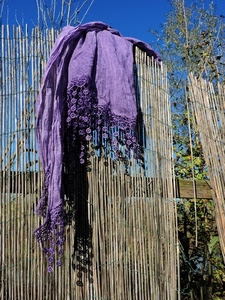 viola, canne, cielo, alberi, scialle, sciarpa, cannucce, piante, bambù, foulard