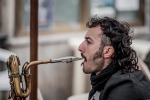 musicista, capelli, strumento, sassofono, uomo, bocca, musica, profilo, suonare, ottone, sfocato, ritratto, artista