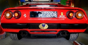 ferrari, targa, rosso, numeri, rossa, fanali, auto, automobile, nero, ruote, macchina, fanalini