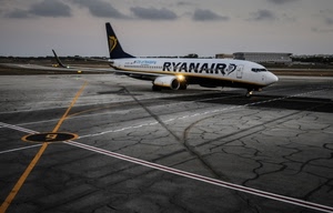 aereo, pista, ali, aeroporto, cielo, linee, luci