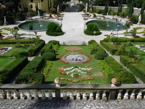 aiuole, fontane, fiori, giardino, verde, siepi, piante