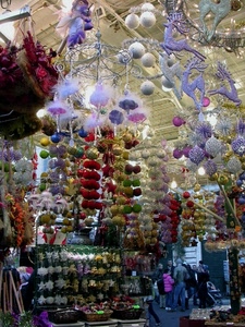 natale, palle, addobbi, persone, colori, stelle, cestini, rosso, negozio, verde, passanti