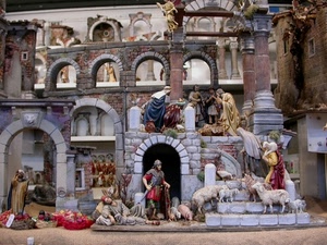 presepe, archi, pecore, pastori, natale, statue, natività, statuine