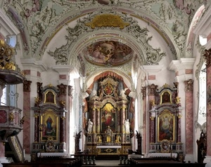 chiesa, altare, affreschi, interno, dipinti, pulpito, navata, decorazioni, statue