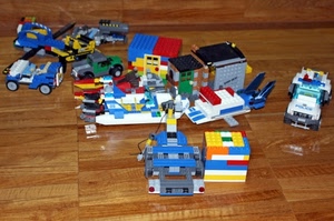 giocattoli, lego, pavimento, costruzioni, mattoncini, colori, auto, macchina
