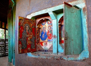 finestra, ante, verde, sacro, madonna, santi, legno, bambino, dipinto, religione, devozione, colori