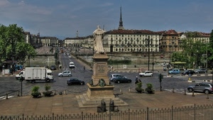 statua, piazza, monumento, torino, mole, automobili, strada, ponte, auto