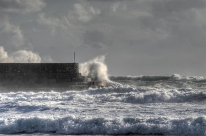 mare, onde, nuvole, molo, acqua, cielo, tempesta, mosso, porto, burrasca, schiuma