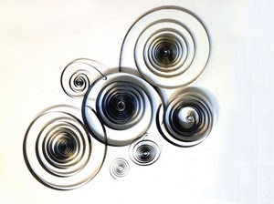spirali, molle, spirale, cerchi, bianco, metallo, acciaio, astratto, ferro