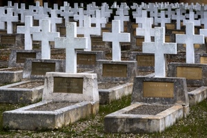 cimitero, croci, tombe, bianco, lapidi, erba, camposanto, targhe, guerra, ghiaia, tante