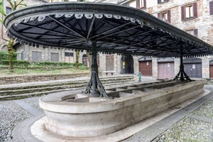 lavatoio, tettoia, finestre, case, ferro, bergamo, vasche, metallo, pietra, vasca, copertura