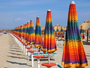 ombrelloni, spiaggia, sabbia, ombre, colori, ombra, lettini, sdraio
