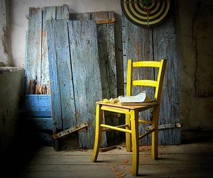 sedia, giallo, legno, libro, assi, ante, gialla