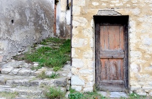 porta, erba, gradini, scala, muro, verde, legno, vicolo, scalinata, pietra, porte, scalini, borgo, scale, abbandono, sassi