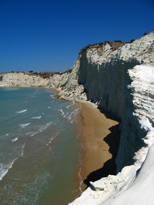 mare, spiaggia, sabbia, onde, scogliera, cielo, acqua, falesia