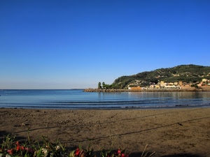 mare, cielo, fiori, promontorio, acqua, azzurro, sabbia, spiaggia, collina, alberi, verde, onde, case, paesaggio, borgo, terra, calma, rosso, riva, lago, paese