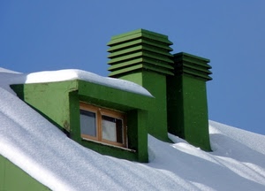 neve, verde, abbaino, comignoli, bianco, inverno, finestre, tetto