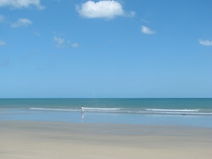 mare, spiaggia, sabbia, nuvole, cielo, onde, blu