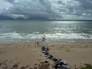 mare, nuvole, spiaggia, sabbia, persone, cielo, sassi, scogli