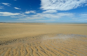 nuvole, sabbia, spiaggia, cielo, mare, orizzonte