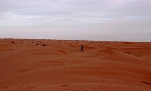 deserto, dune, sabbia, rosso, cielo, persona, uomo, solitudine