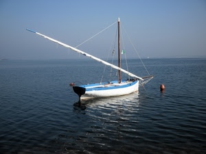 mare, barca, vela, boa, albero, cielo, acqua, bianco
