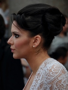 donna, profilo, orecchino, pizzo, capelli, viso, acconciatura, bianco