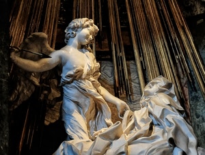 angelo, marmo, freccia, ali, statue, statua, bianco, chiesa, scultura, raggi, teresa, santa, estasi, oro