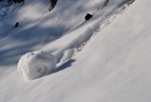 neve, bianco, valanga, inverno, montagna, pendio, rotolare, rotola