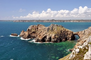 mare, cielo, nuvole, scogli, acqua, arco, scoglio, costa, scogliera