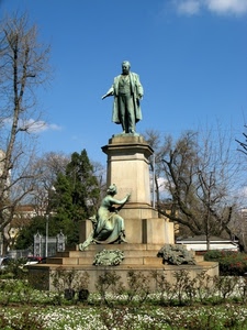 monumento, alberi, statue, fiori, statua, aiuola, cielo, cavour