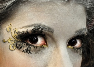 occhi, sguardo, donna, ciglia, trucco, fronte, maschera