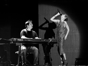 cantante, bianconero, musicista, microfono, ombra, musica, pianola, donna, pianista, musicisti