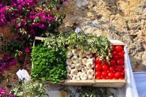 pomodori, fiori, tricolore, aglio, rosso, verde, prezzemolo, verdura, bianco
