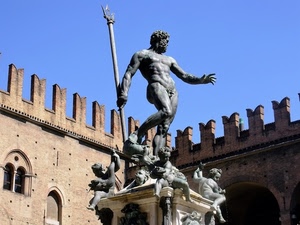 nettuno, merli, statua, monumento, tridente, statue, castello, putti, fontana